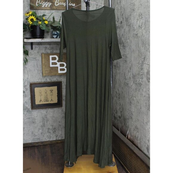 NEW Right Basics Womens Knit Lightweight Unlined Maxi Dress 1979 Green S - Picture 2 of 5